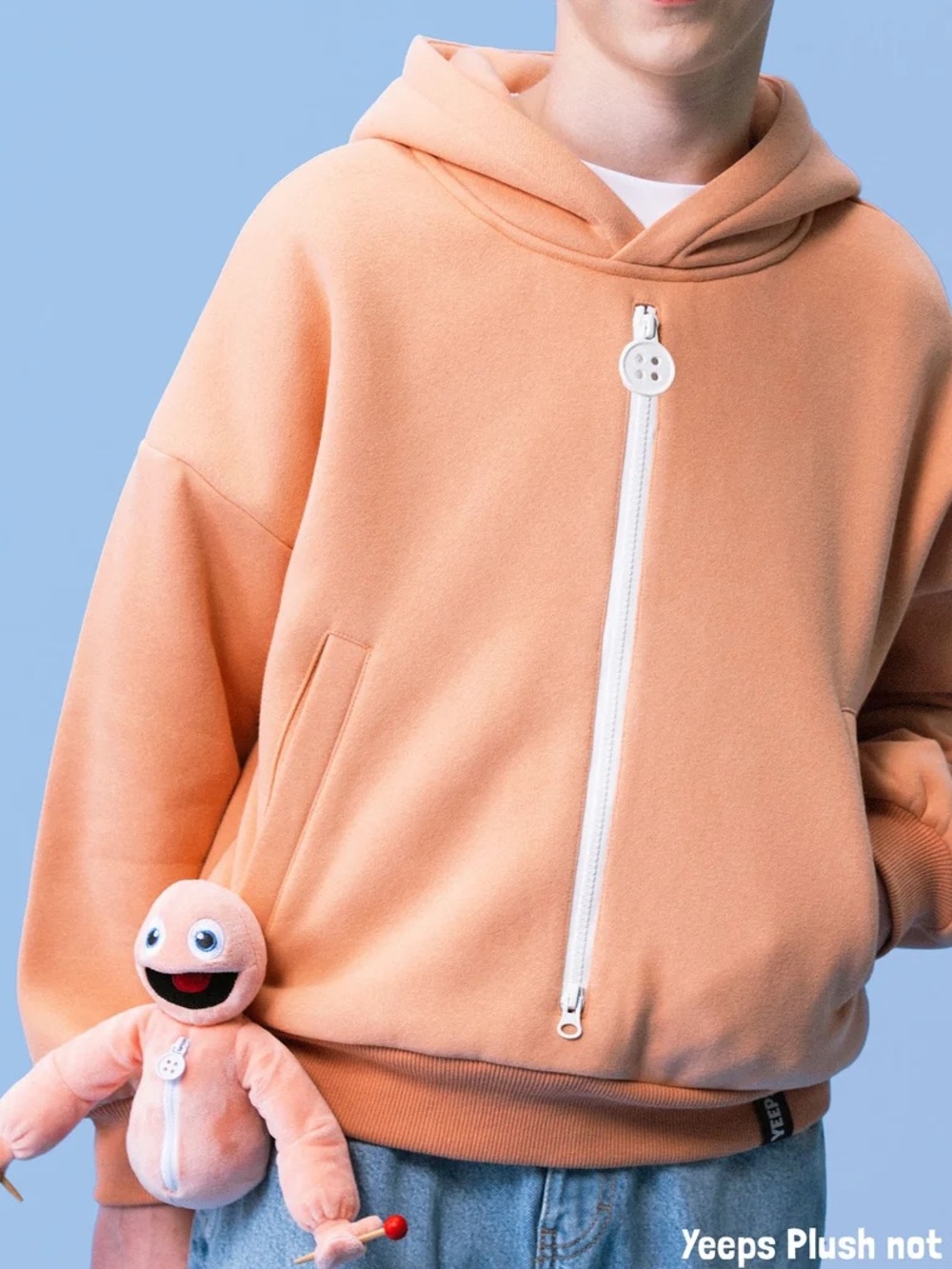 YEEPS Be A Yeep Oversized Peach Hoodie Youth Kids Size Large NEW!